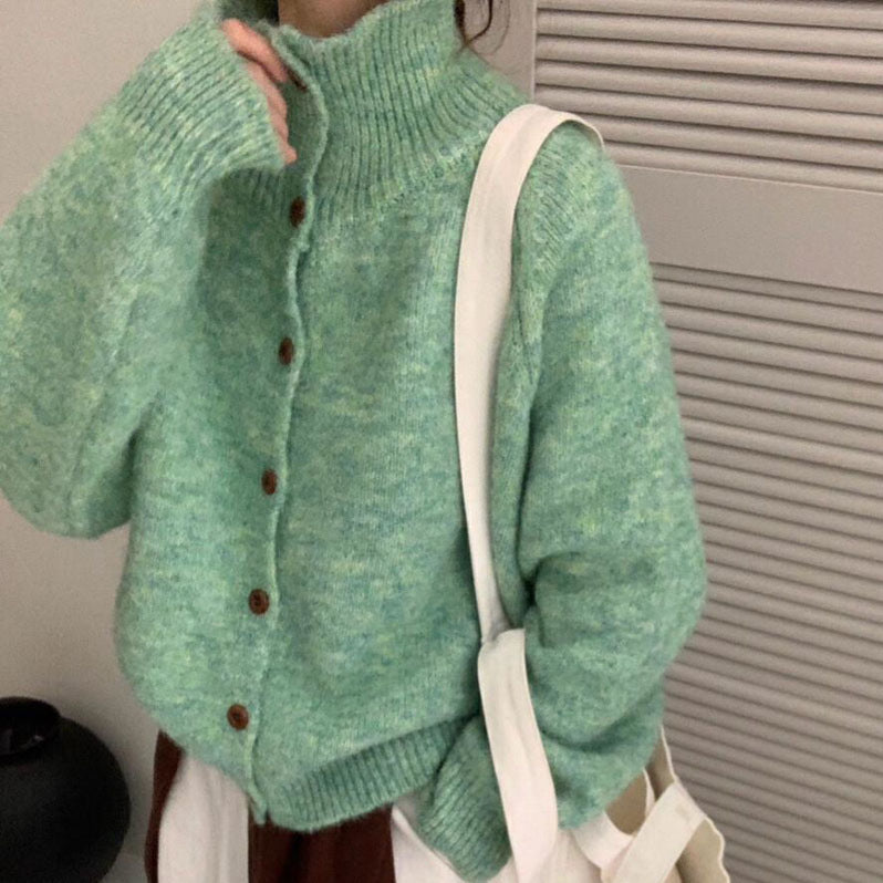 Korean Retro Vertical Collar Turtleneck Sweater