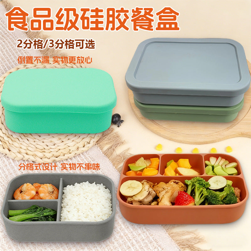 Food-Grade Silicone Lunch Box – Microwave Safe Crisper