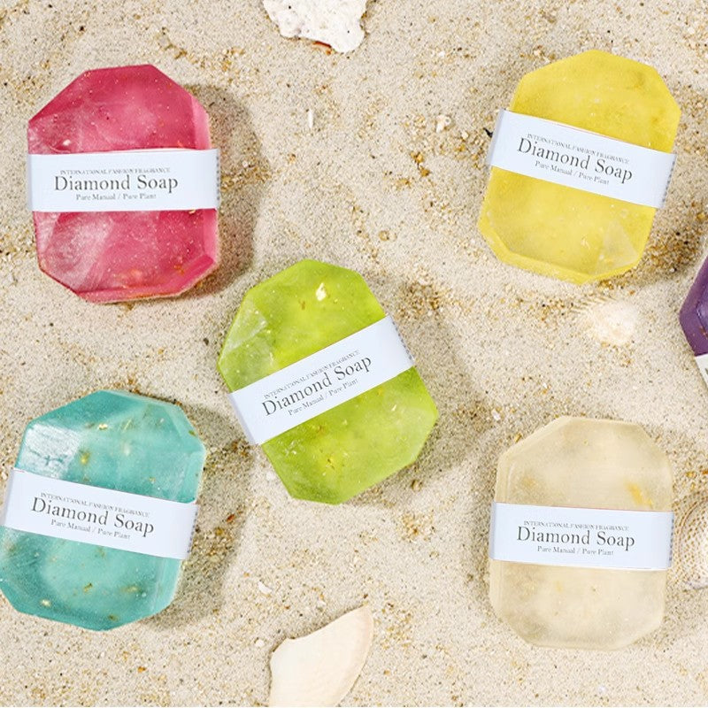 pack of 3 Aurora Crystal Diamond Soap – Handmade Gem Essential