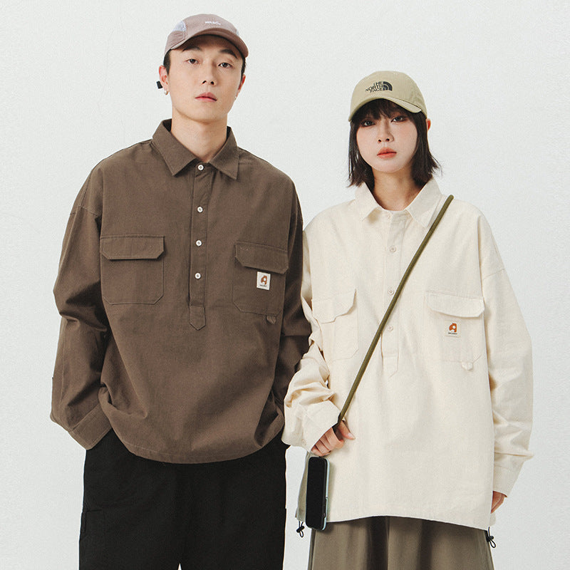 Japanese Retro Cotton Pullover | Men’s Spring Shirt Q