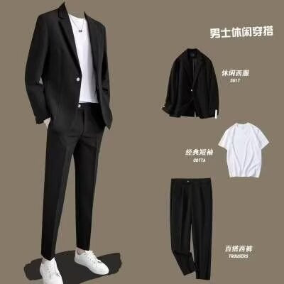 Men’s Slim-Fit Suit with Ankle-Length Pants Wedding