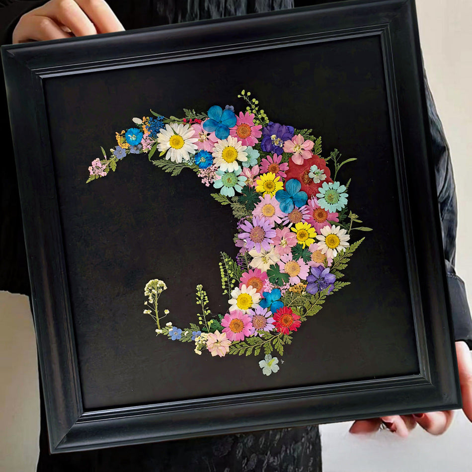 Embossed DIY Dried Flower Photo Frame – Artistic Décor - 2 Pc