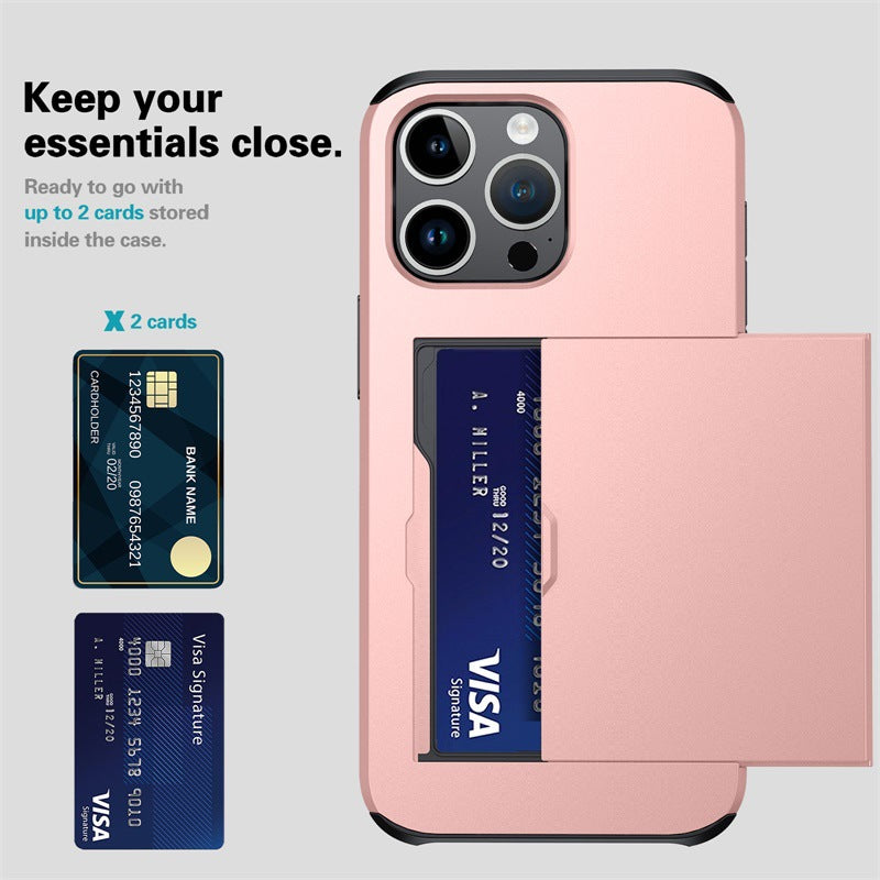 STOCK-2-in-1 Slide Card Wallet Case for iPhone