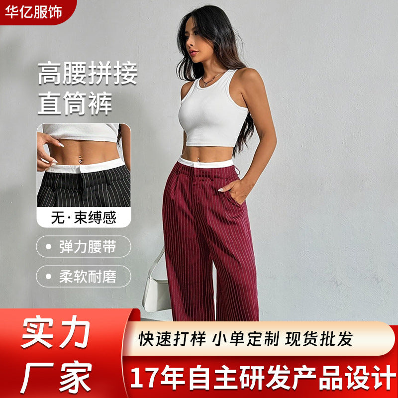 High-Waist Drape Dress Pants