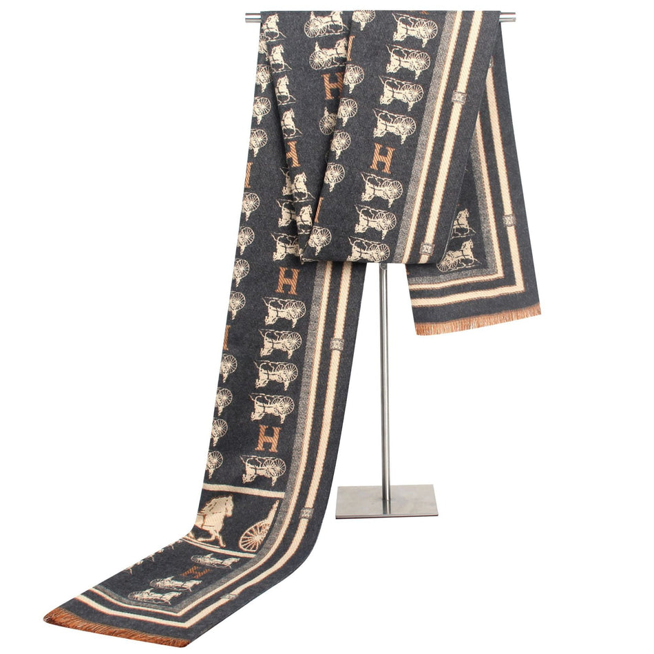 Men’s Classic Wheel Horse Scarf Business Casual European Style