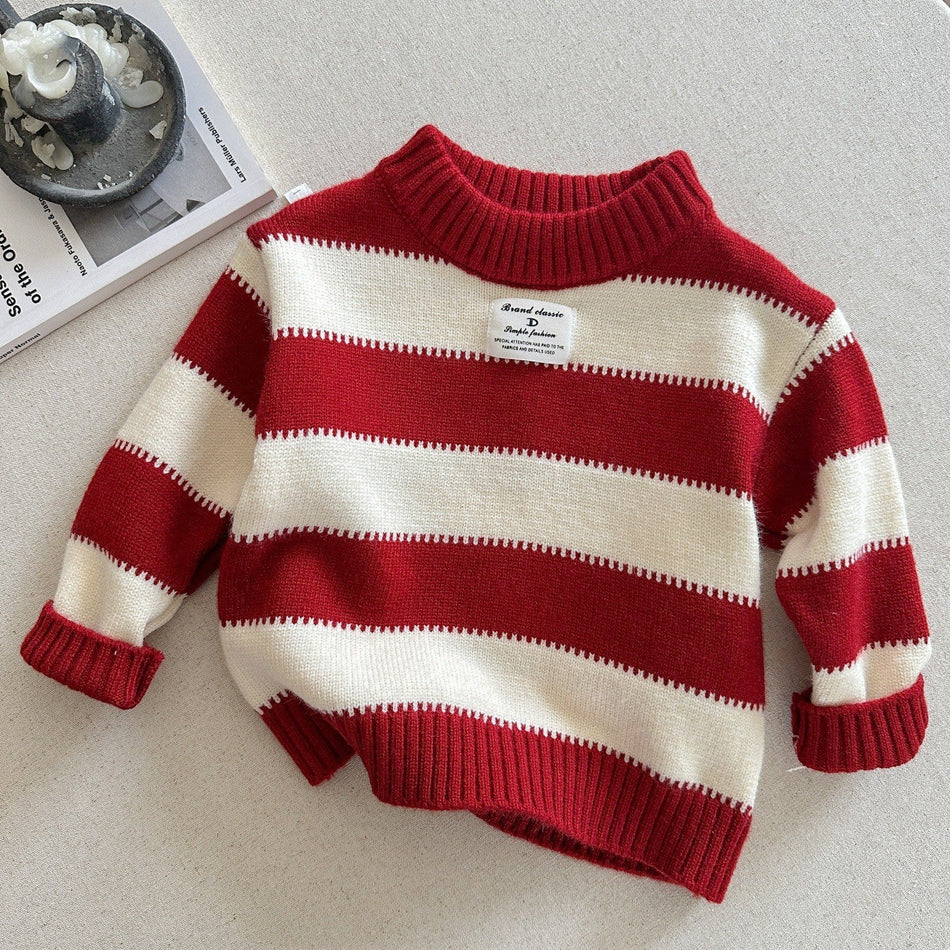 Kids Striped Thick Winter Sweater – New Year 2025