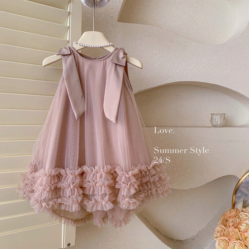 INSTOCK-Girls‚Äô Summer Bow Mesh Dress