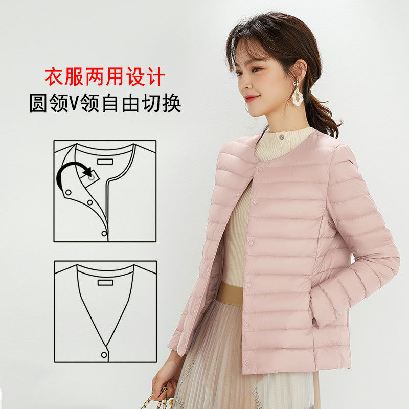 Women's Lightweight White Duck Down Jacket