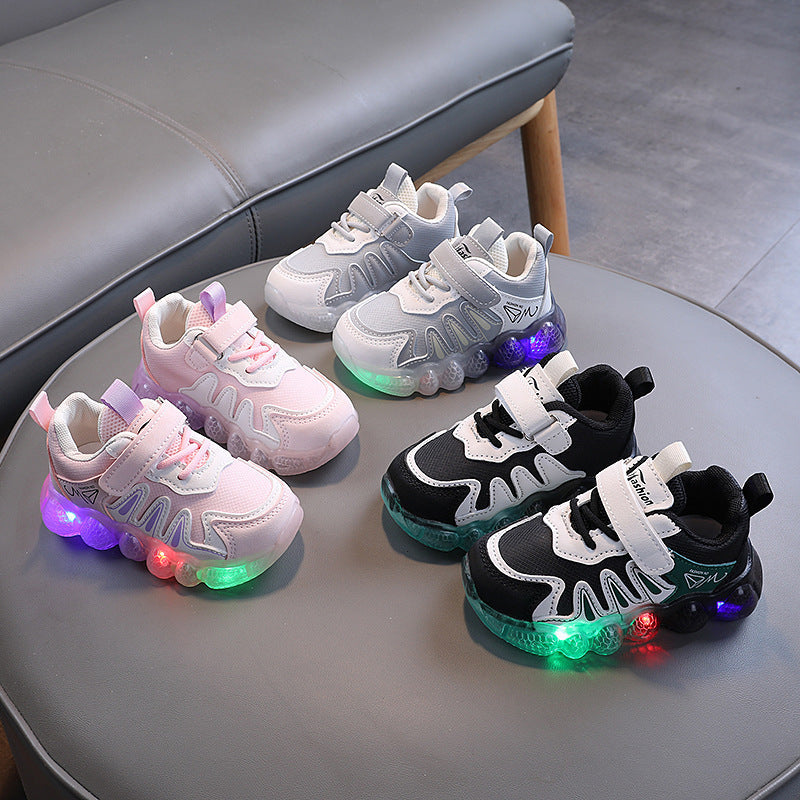 Kids Cartoon LED Soft Sole Daddy Shoes for Spring Autumn Fun