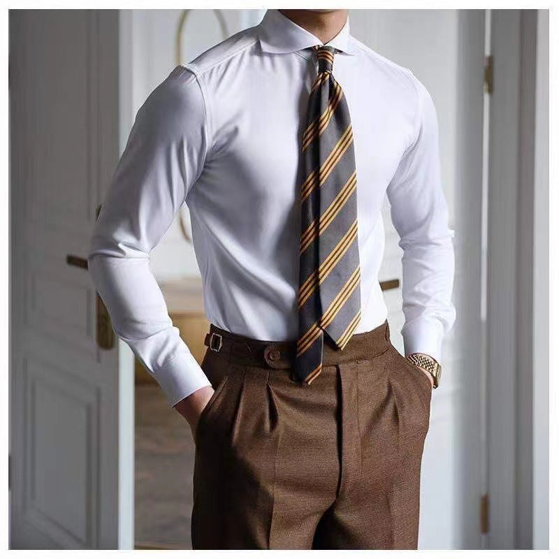 Slim Fit Business Shirt – One-Character Collar, Plus Size