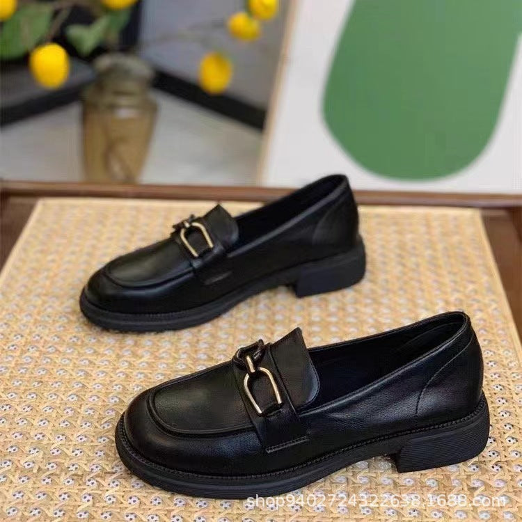 INSTOCK-Black Slip-on Loafers – Soft Leather Everyday Flats