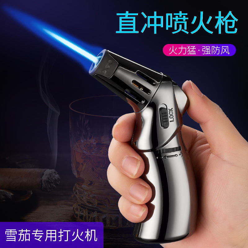 Yi Tian Metal Windproof Blue Flame Lighter Outdoor Kitchen Gun