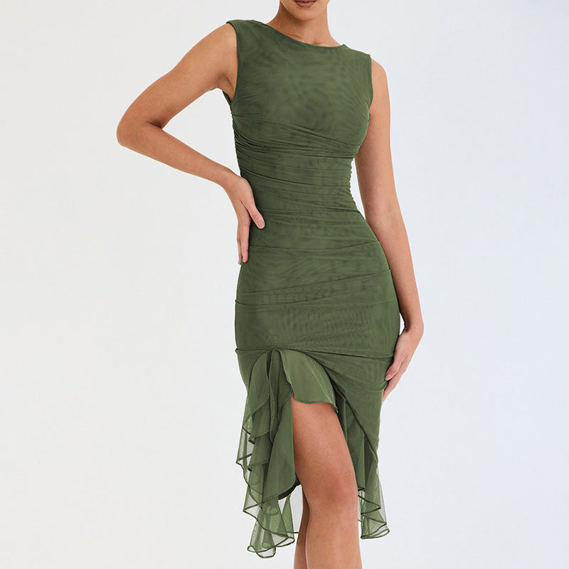 Summer Mesh Pleated Dress – Elegant Fashion Wear