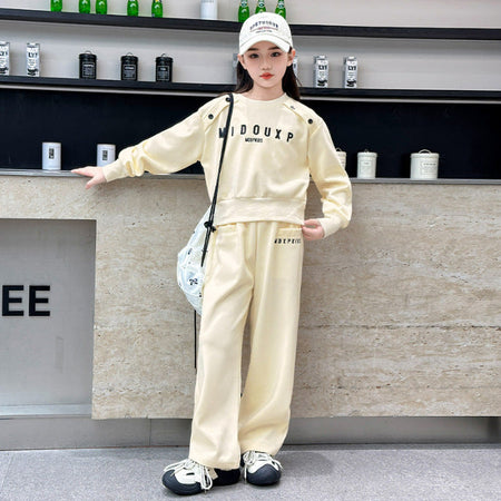 Girls Trendy Sweatshirt Two-Piece Sports Set – Baby & Children's Outfits – Image 7