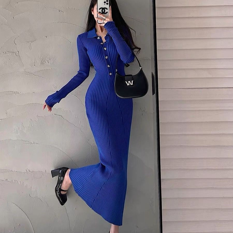 INSTOCK-Knitted Slimming Sweater Dress