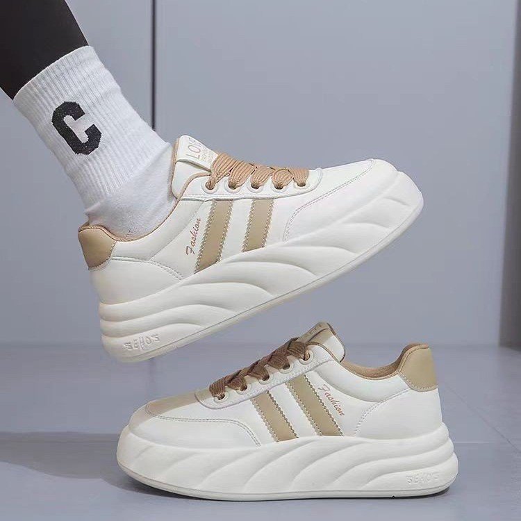 2025 High-End Small Platform White Sneakers – Girls’ Casual Shoes