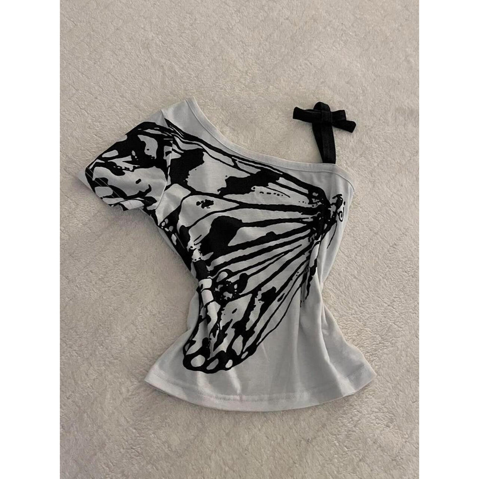 STOCK-Clearance Vintage Off-Shoulder Top – Stylish Cut Label