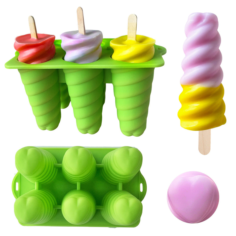 Love Rotary Ice Cream Mold Silicone Popsicle Maker Tool