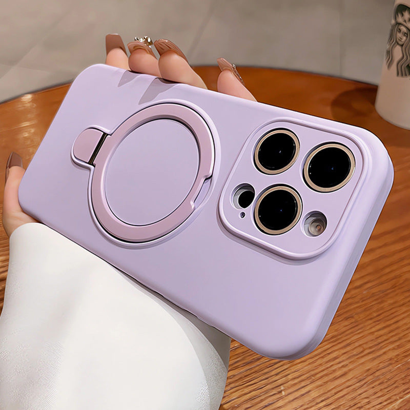 iPhone 16 Pro Max Silicone Case with Stand & Lens Cover