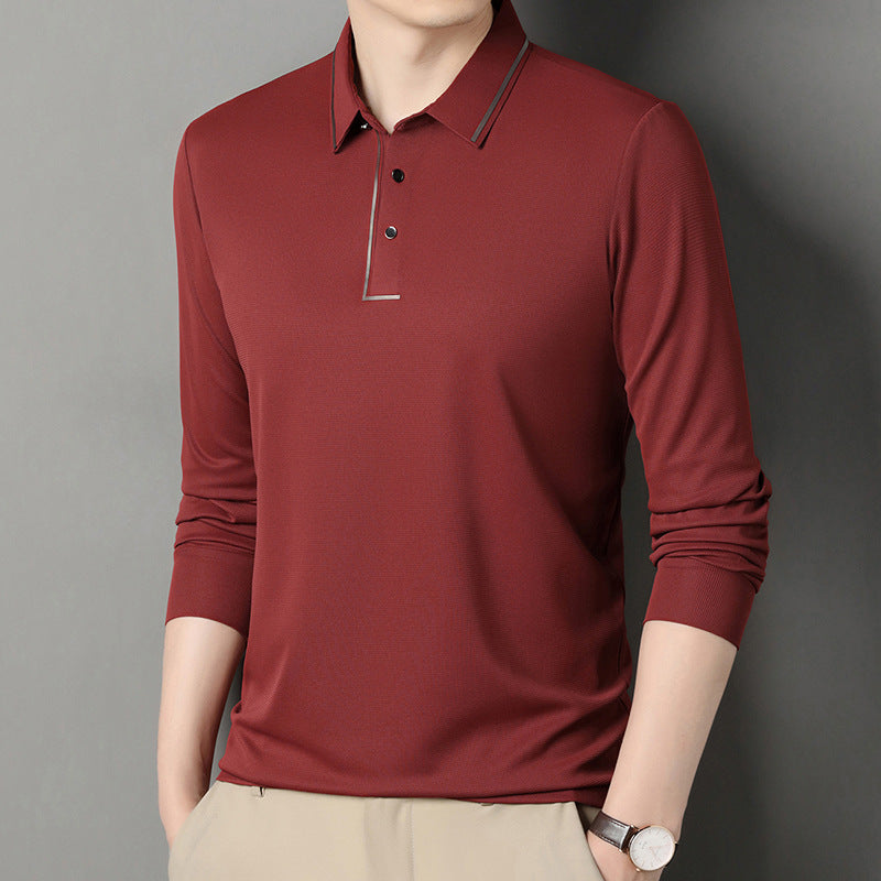 STOCK-Long-sleeved thin top Polo T-shirt