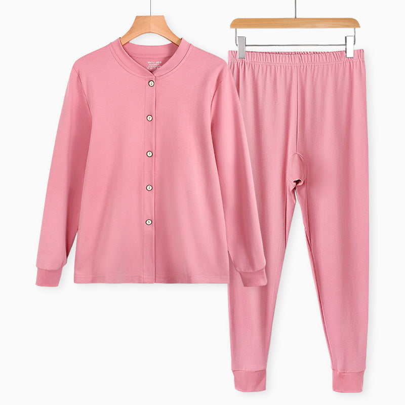 100% Cotton Plus Size Autumn Cardigan Set for Elderly Women