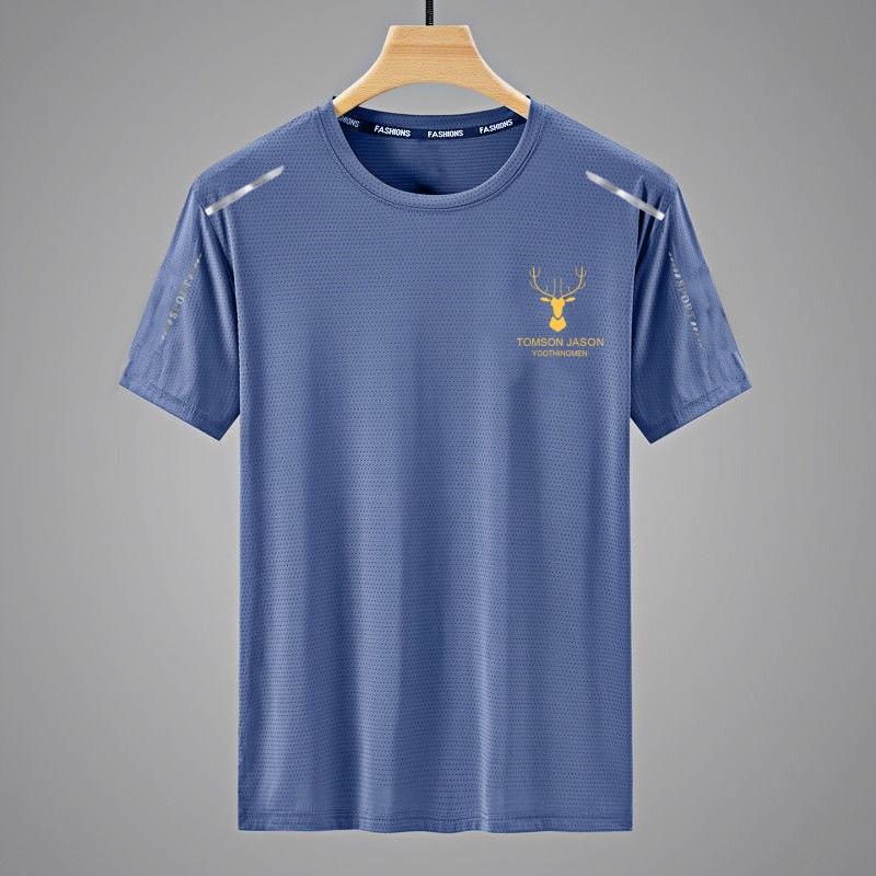 Men’s Ice Silk Summer T-Shirt – Breathable Casual Fit