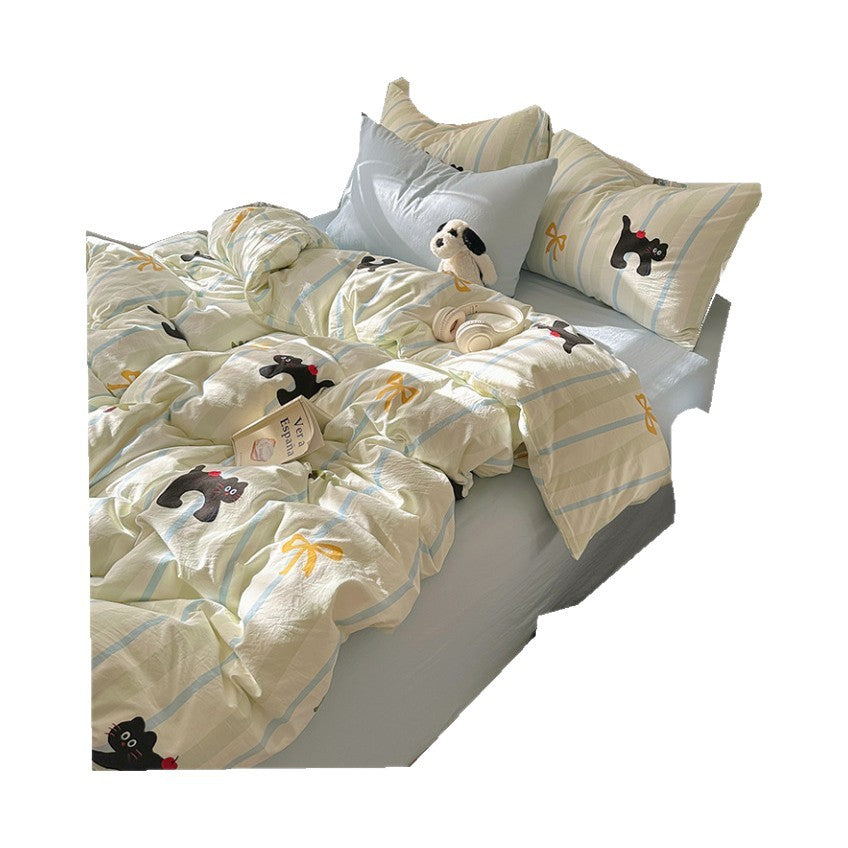 2025 Maternal & Infant Cotton Cartoon Bed 4-Piece Set