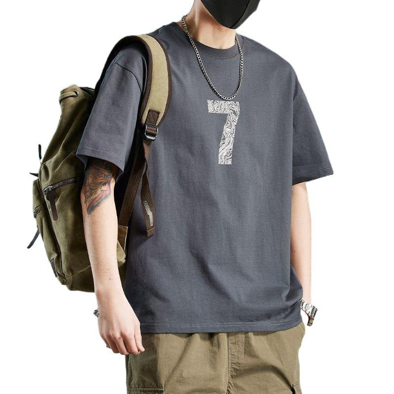 Men’s Heavy Cotton Summer Tee – Trendy Loose Fit 🇭🇰