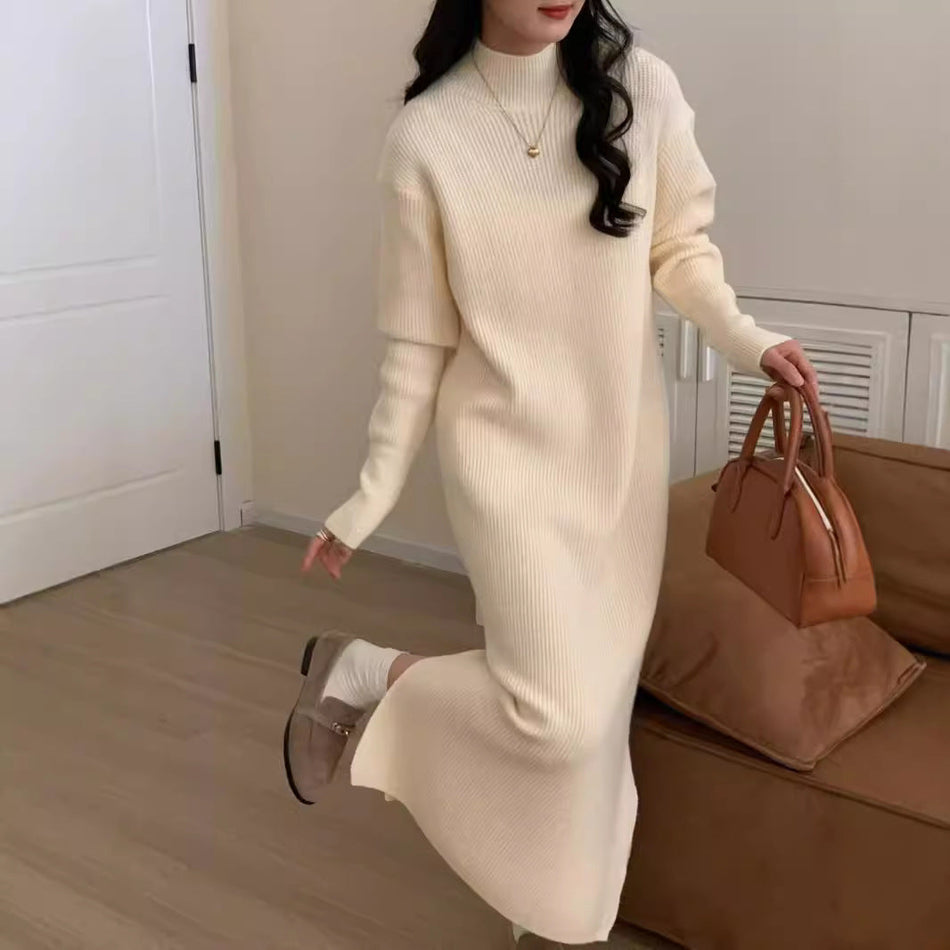 INSTOCK-Half Turtleneck Long Sweater Dress Loose Fit