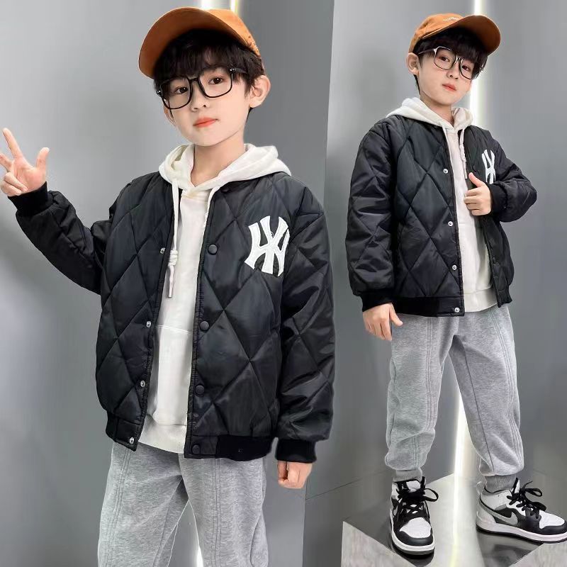 Boys’ Cotton Baseball Jacket – Thick Spring & Autumn Coat