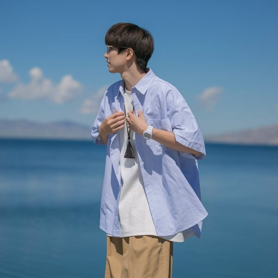 Japanese Style Striped Shirt – Retro & Trendy