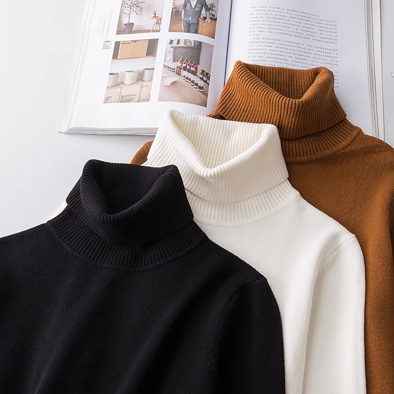 Men’s Classic Fleece-Lined Turtleneck Sweater Warm Knitwear