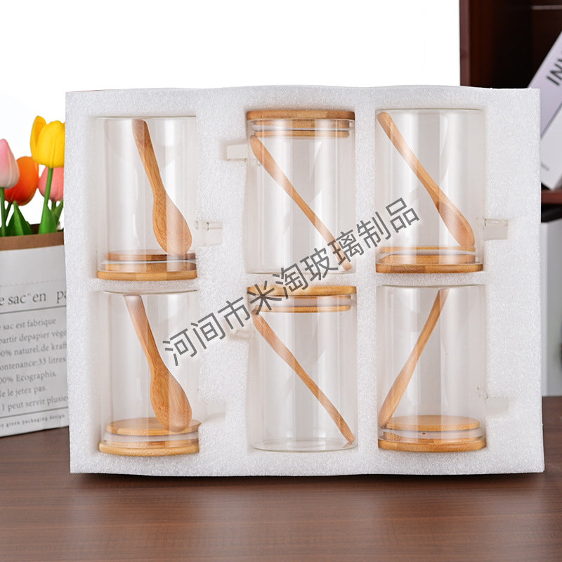 Glass Storage Jar with Spoon & Bamboo Lid