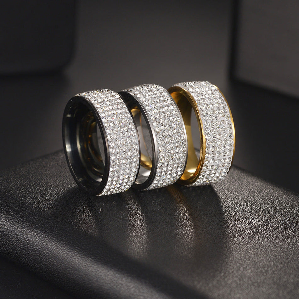 Cuba Diamond Titanium Steel Trendy Men’s Ring