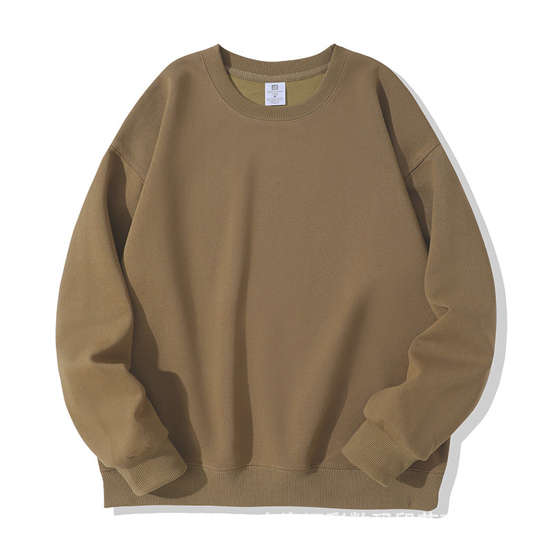 STOCK-Men’s Solid Color Cotton Sweatshirt – Autumn Long Sleeve