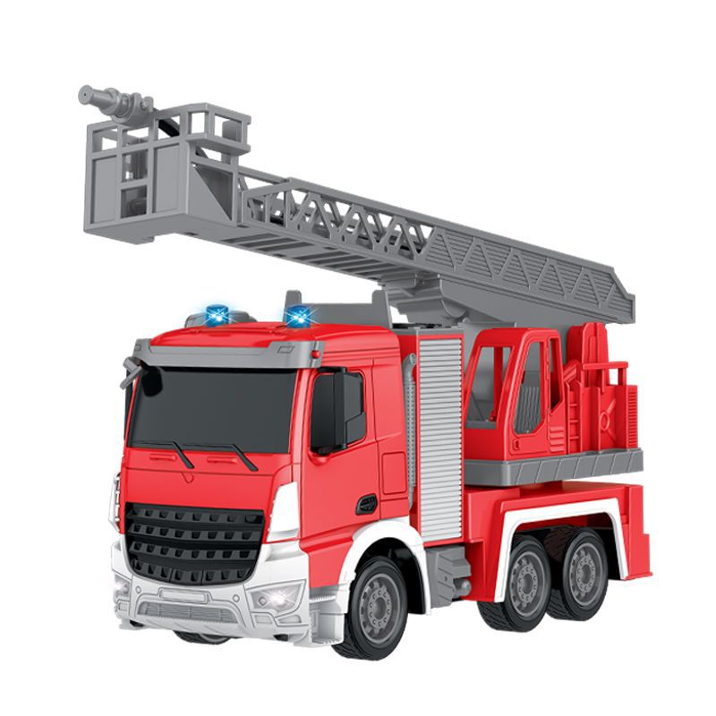 RC Fire Truck Toy with Water Spray & Lift Ladder