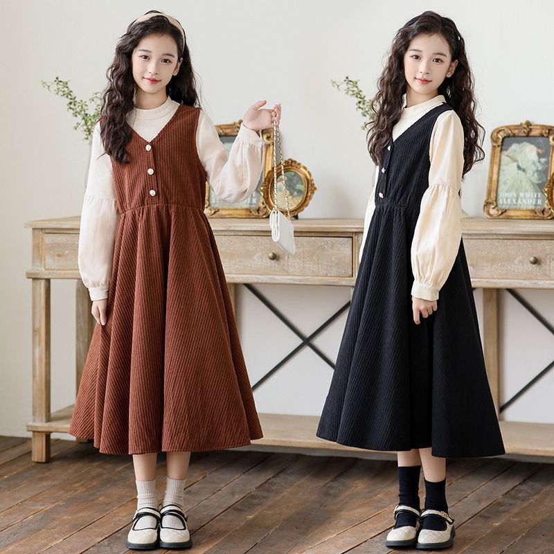 Girls' Stylish Long Sleeve Dress