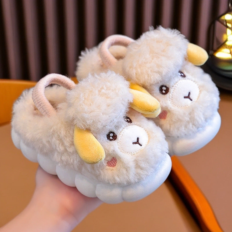 STOCK-Kids’ Cotton Slippers – Cute Cartoon Indoor Shoes for 1–3