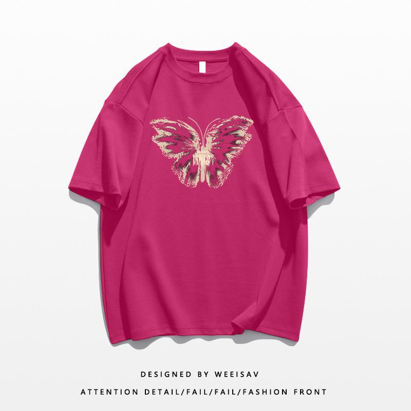 Summer Oversized Dragon Fruit Color Crewneck T-shirt