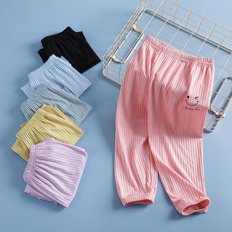 Kids Ice Silk Anti-Mosquito Colorful Airy Pants