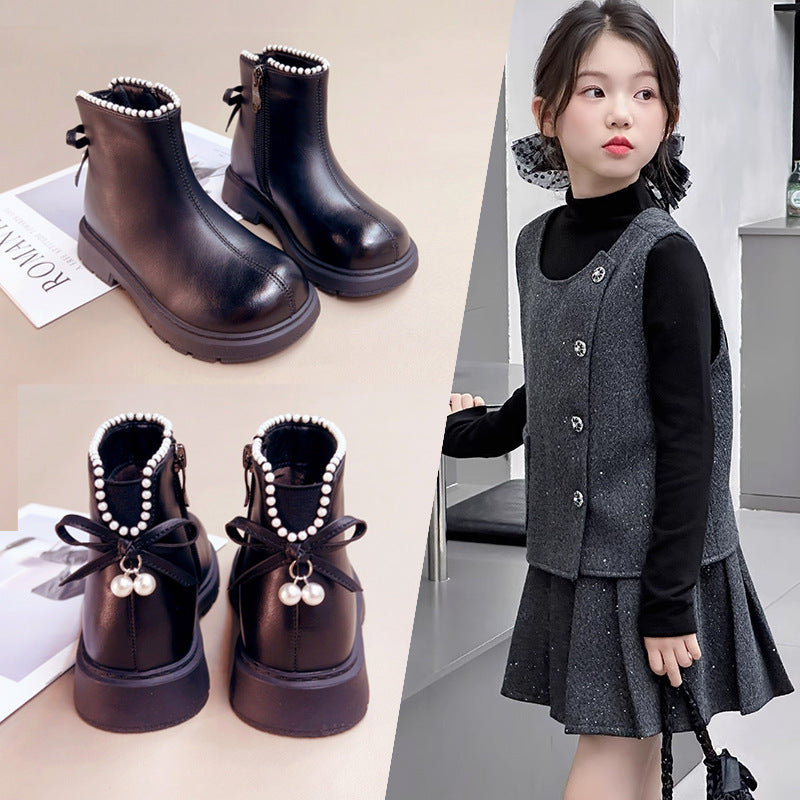 Girls Princess Baby Boots Soft Leather Autumn & Winter