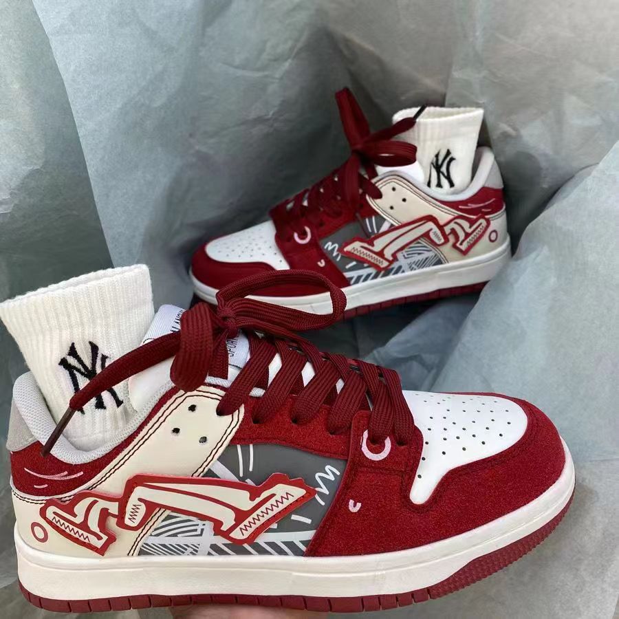 Retro German Training Shoes – Red Unisex Skate Style