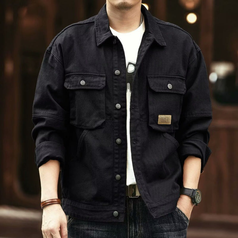 Retro American Denim Jacket – Men’s Autumn Workwear