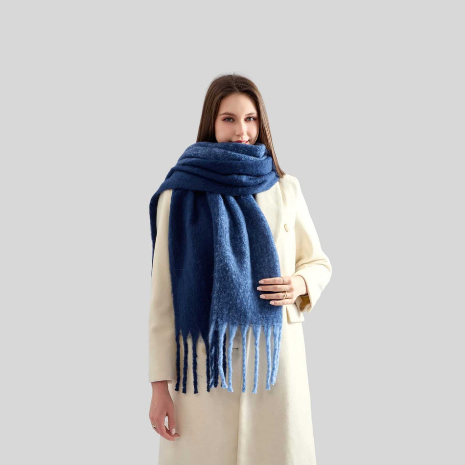 Thick Double-Row Tassel Scarf for Women