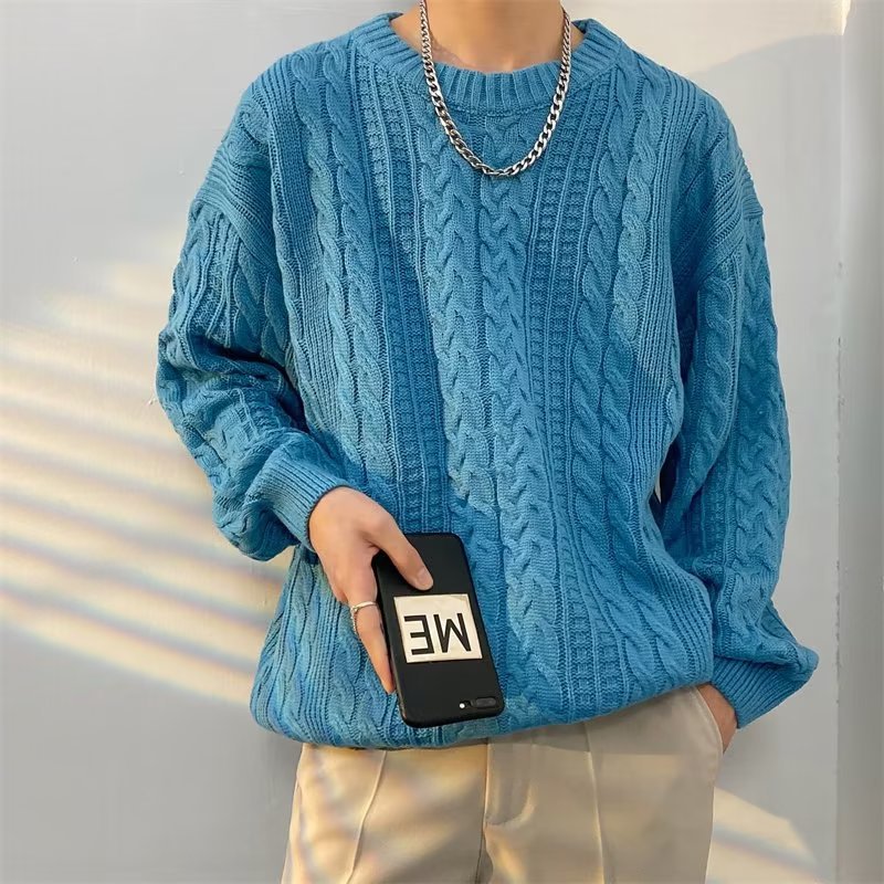 STOCK-Men's Loose Korean-Style Sweater – Autumn Winter Casual