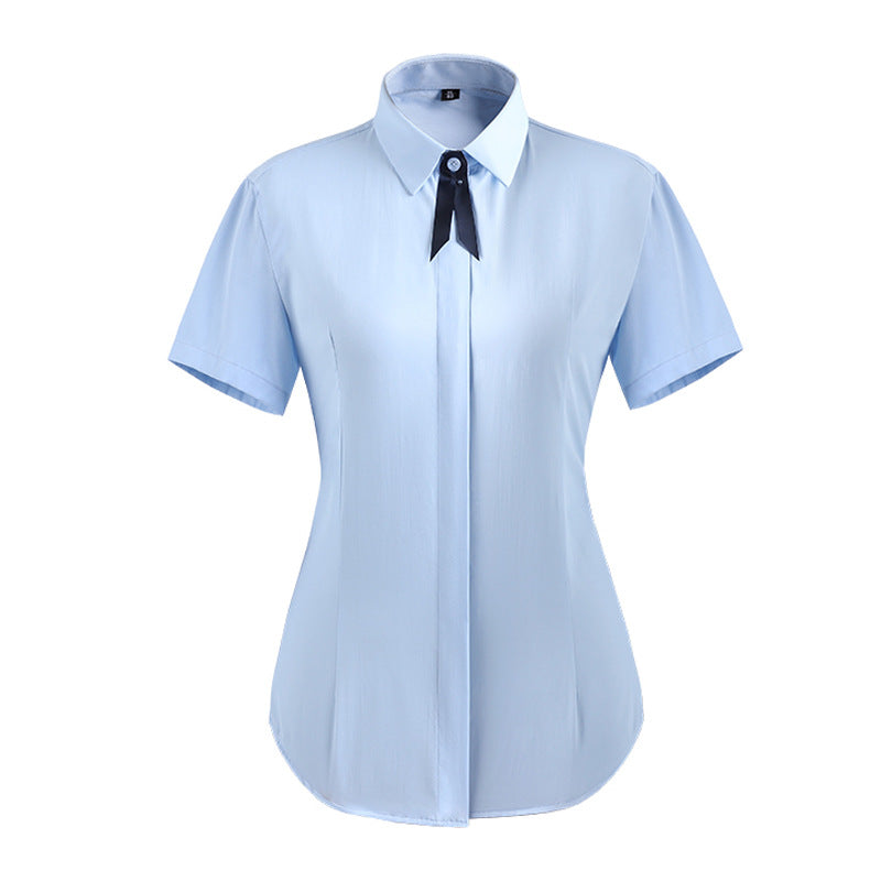Short-Sleeved Wrinkle-Free Shirt – Square Collar - Unisex