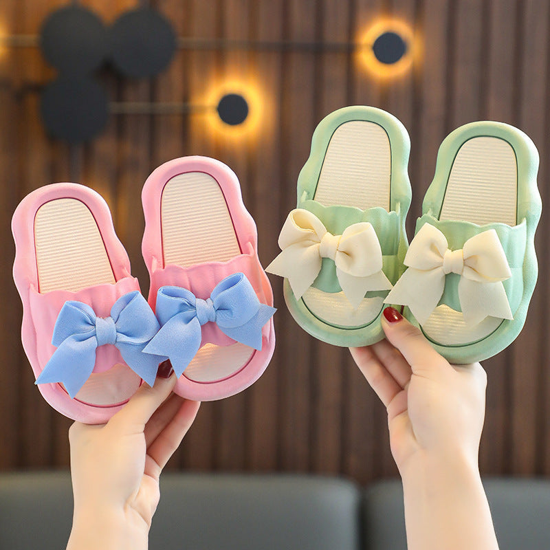 Girls’ Princess Bow Slippers Summer Non-Slip Sandals