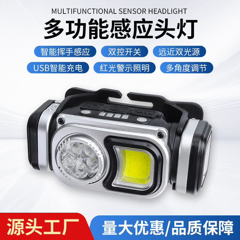 Cross-Border LED Headlamp Strong Light Long-Range USB