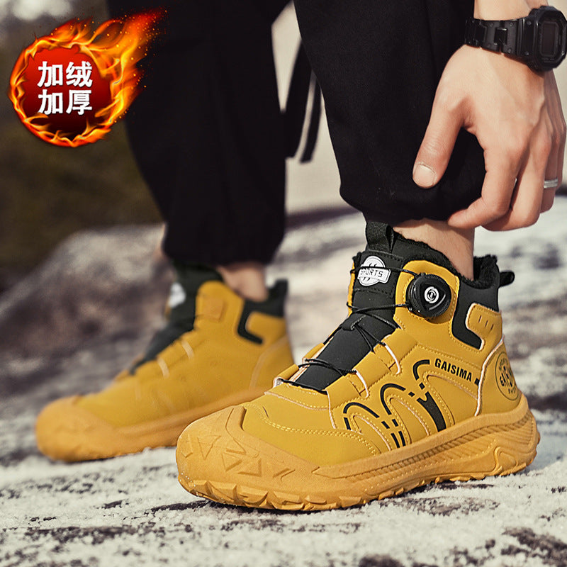 Men’s Winter Velvet Cotton High-Top Work Shoes