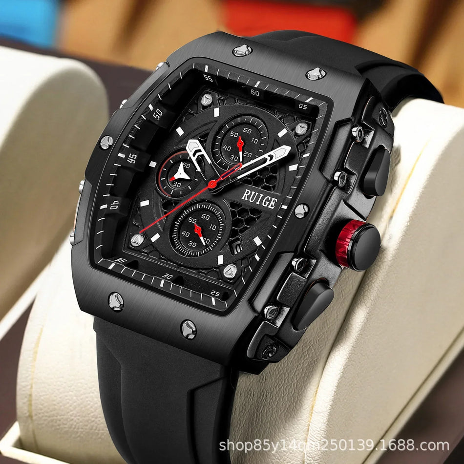 INSTOCK-Ruige Barrel-Shaped Outdoor Men’s Watch